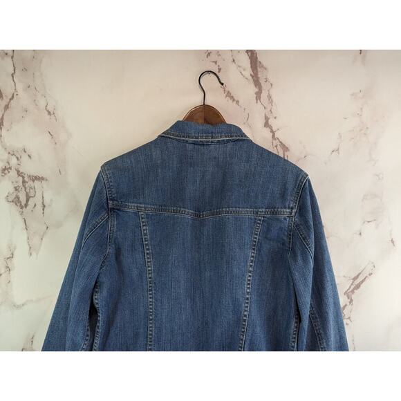 Eddie Bauer Denim Jacket Womens Large Jean Medium Wash Button Vintage Collared - Picture 6 of 11